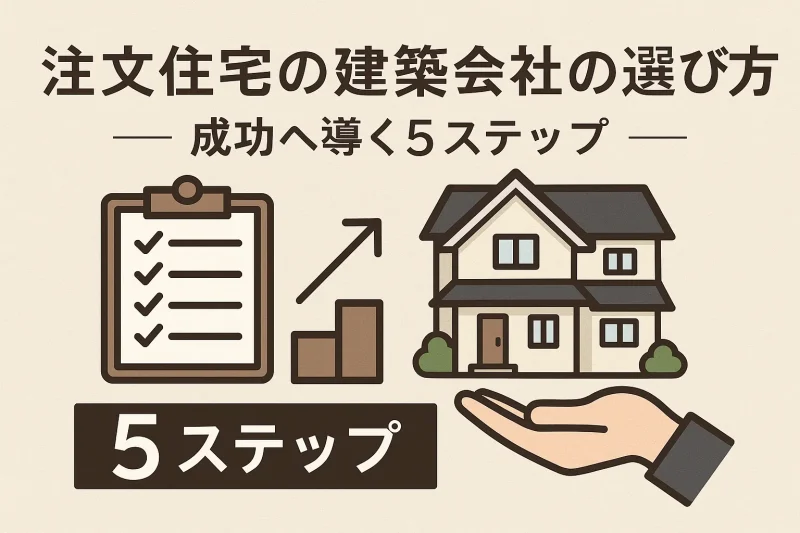 建築のプロからのアドバイス。注文住宅の建築会社選び 成功に導く5ステップ